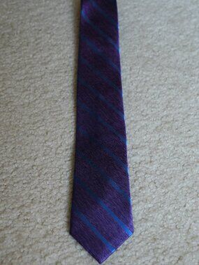 Men's Purple & Blue Striped 100% Silk Sprezza New York Tie